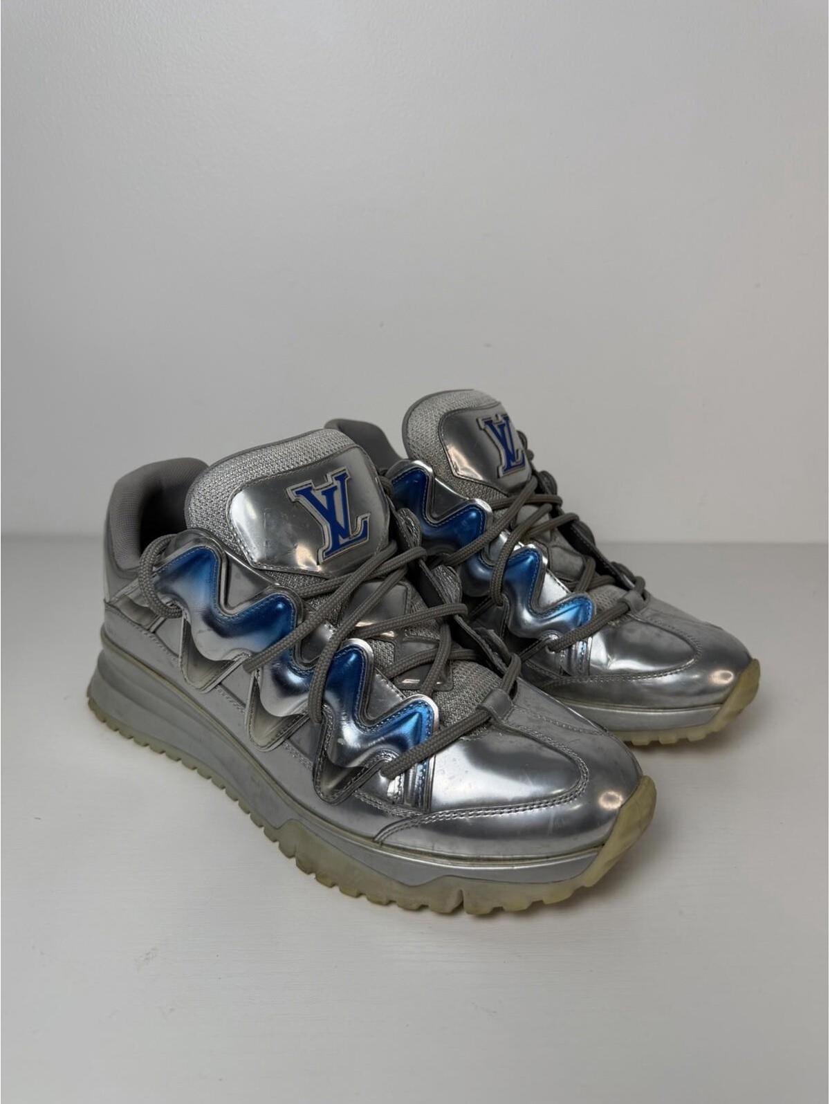 Louis Vuitton Zig Zag Sneaker Silver Blue Sz 7 Lv (Us 9)